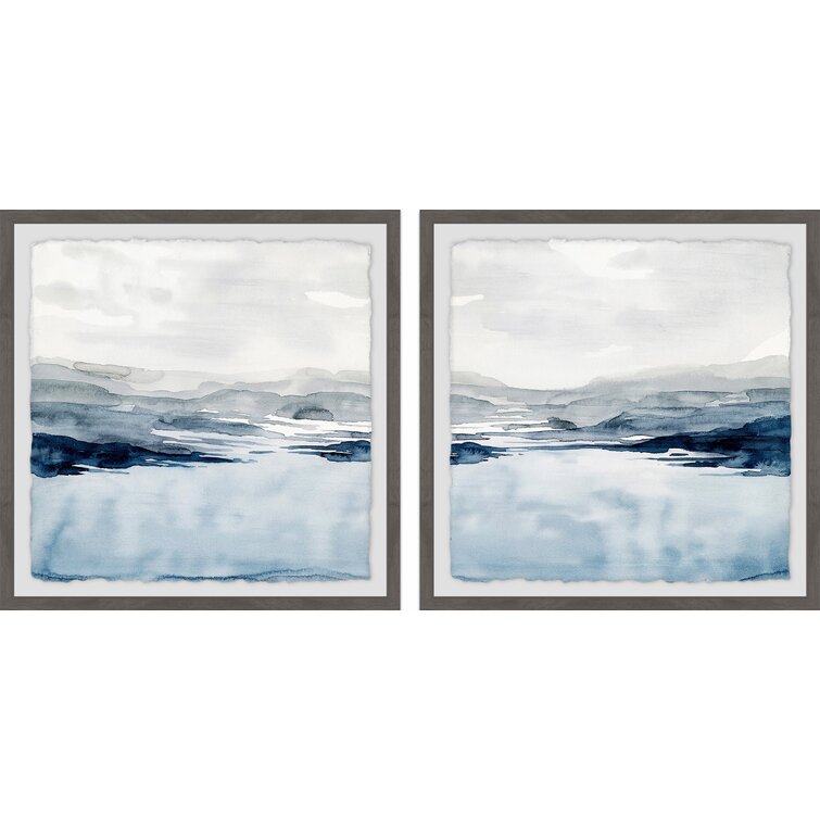Faded Horizon III Diptych - 2 Piece Picture Frame Set Print on Paper