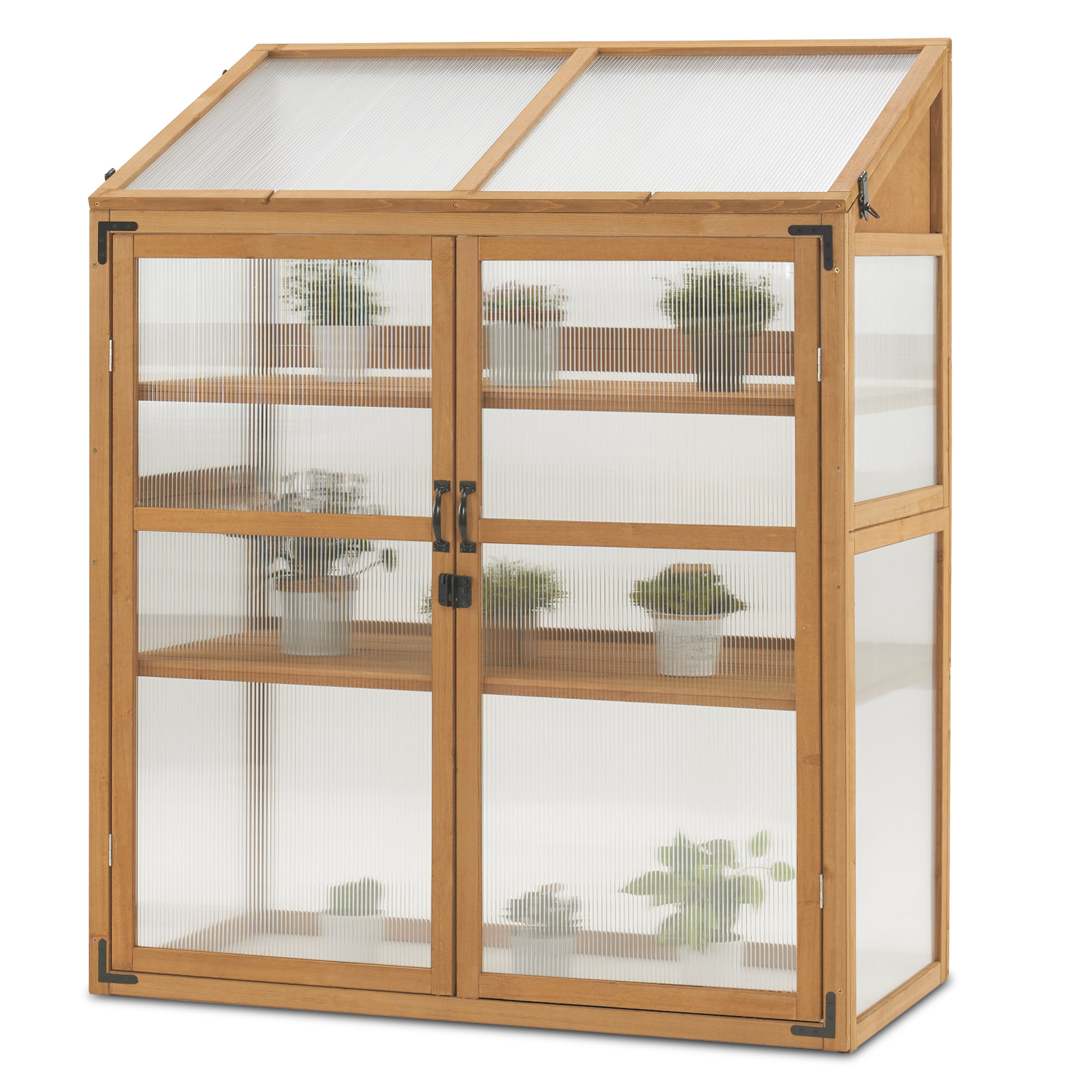 MCombo 44.5" W x 24.8" D Cold Frame Greenhouse with Adjustable Shelves for Outdoor Indoor Use & Reviews | Wayfair