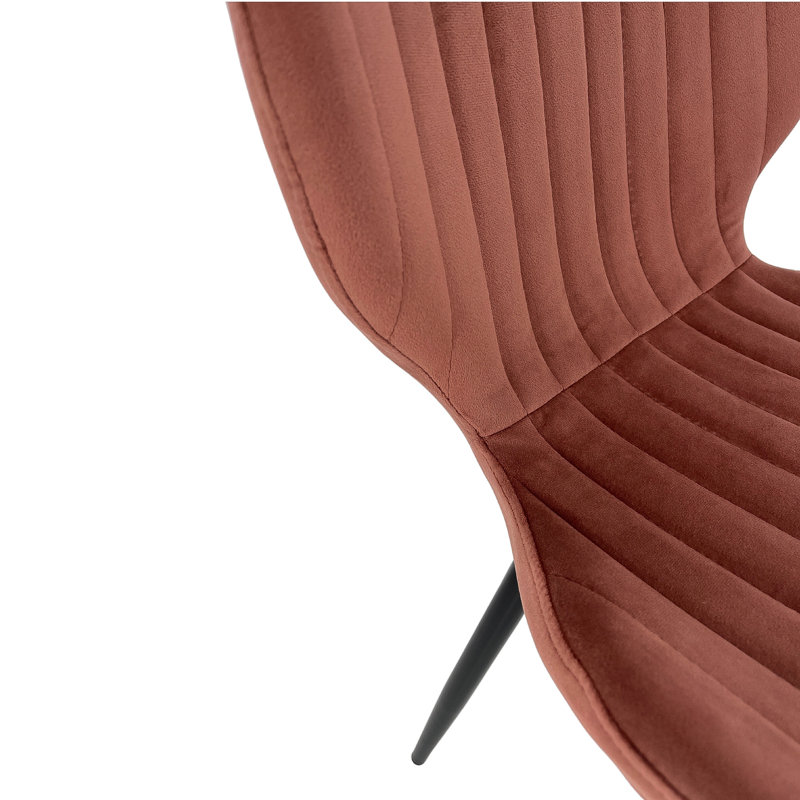 Narrows 47cm H Tufted Velvet Upholstered Upholstered Back Side Chair in Pink