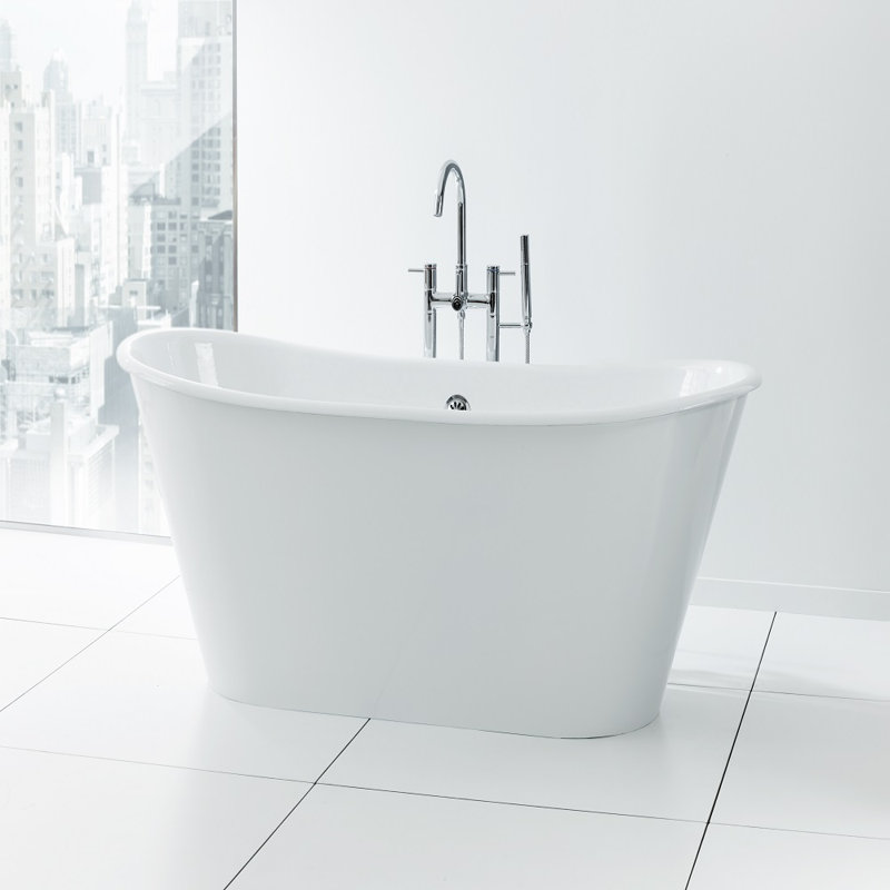 Spencer 68'' L Soaking Bathtub, White Interior with Custom Exterior