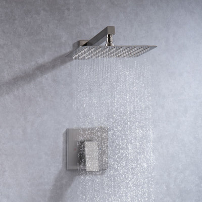 Rainlex Square Pressure Balanced Complete Shower System With Rough-in Valve