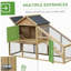 Poulailler en bois 69 po PawHut, poulailler en cage avec rampe de connexion, plateau amovible, fenêtre ventilée et nichoir, naturel
