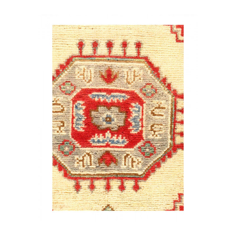 Tapis ivoire en laine unique 2 pi 8 po x 4 pi Nagata