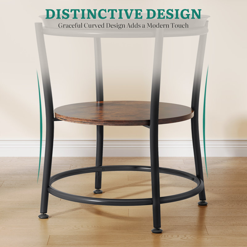 Tray Top End Table, Brown/Black, Black