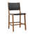 Black Leather/ Natural Wood Frame