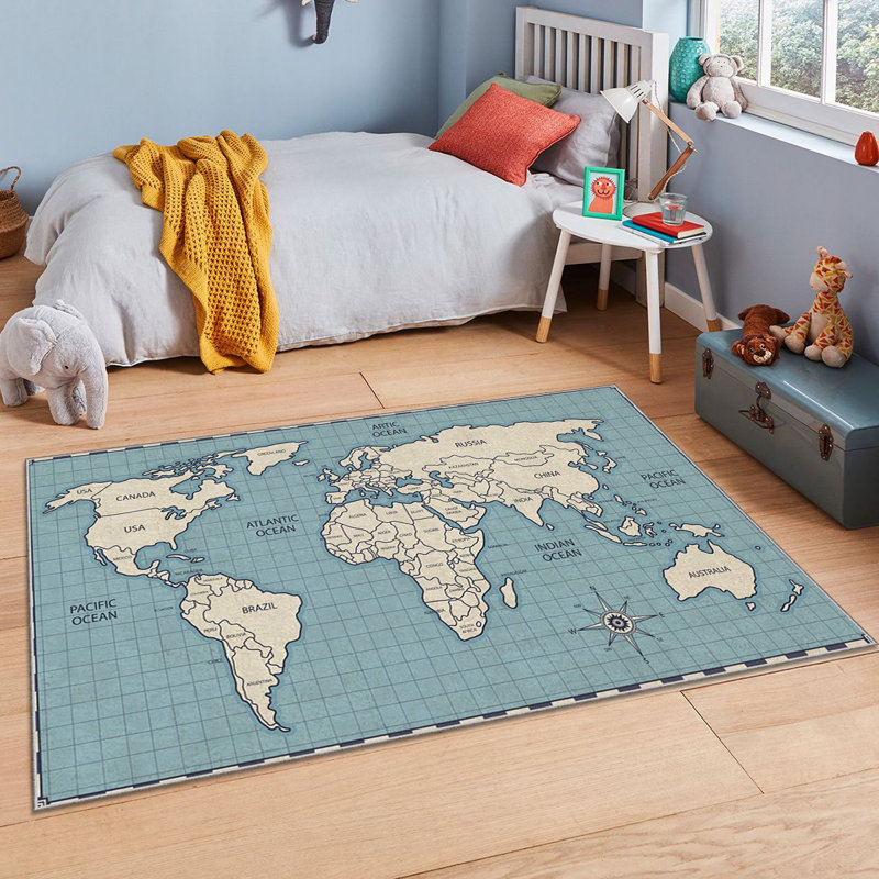 Tapis luxueux en polyester, 5,2 x 7,5 pi | Éponge stratifiée anti-dérapante 740 g / m² pour plus de durabilité | Antibactérien, facile à nettoyer, lavable à la machine à 86 ° F, superbe impression numérique sur tissu de velours