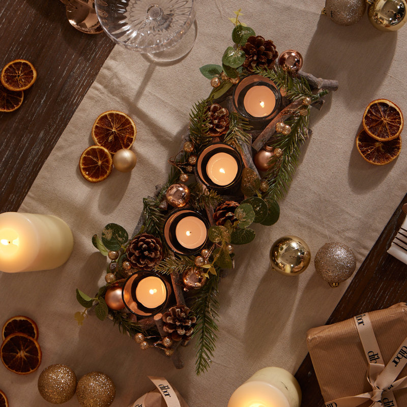 Wood Tabletop Tealight Holder