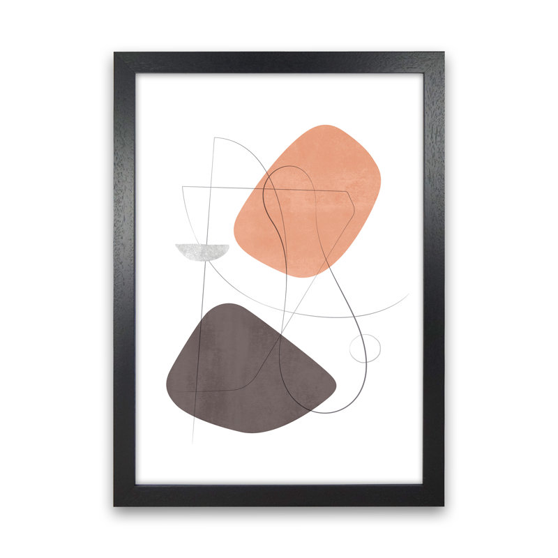 Abstraction With Grey Lines XV - Print, 88cm H x 64cm W x 3cm D, Black Framed Canvas