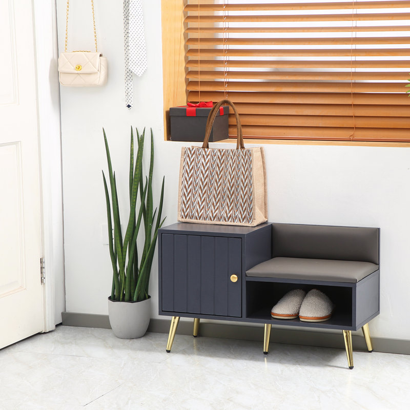 Faux Leather Upholstered Storage Bench