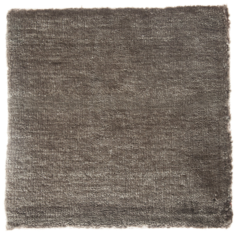 Tapis moderne en soie tissé à la main brun, Rectangle 9 pi x 10 pi