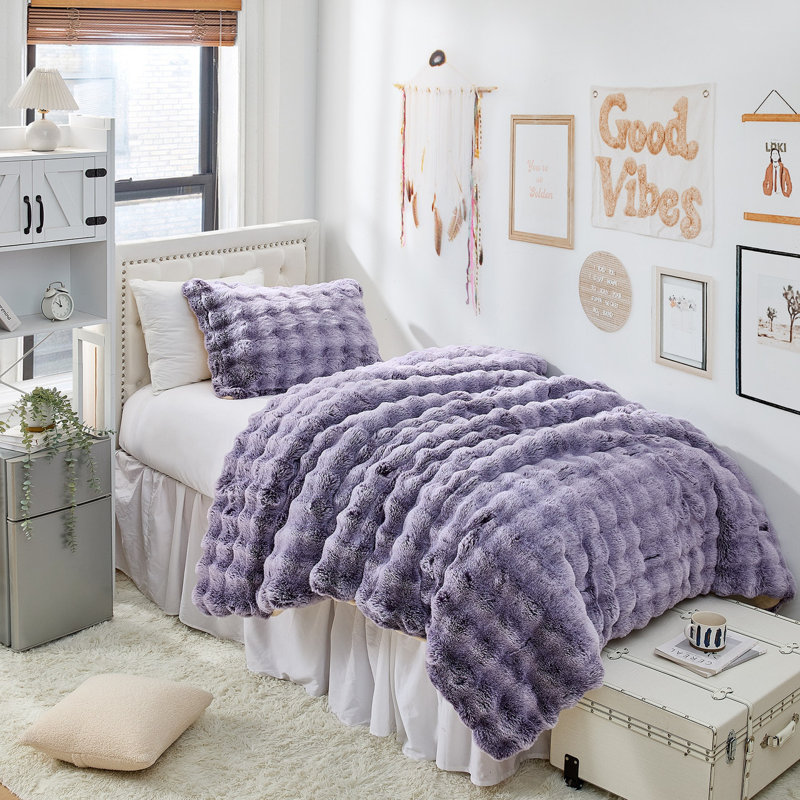 Snowball Chunky Bunny - Coma Inducer Oversized Comforter Set, Queen Comforter + 2 Standard Shams, Purple