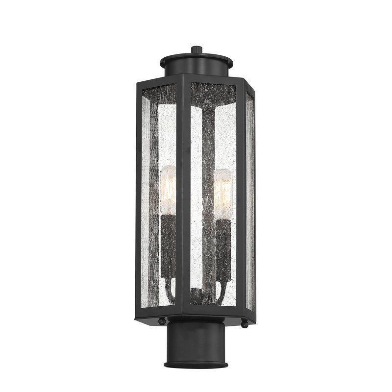 Mingee 2-Light Outdoor Post Lantern in Black
