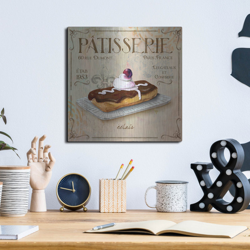  «Patisseries 3» par Fiona Stokes-Gilbert, art mural en métal, 12 po x 12 po, H 12 po x l 12 po