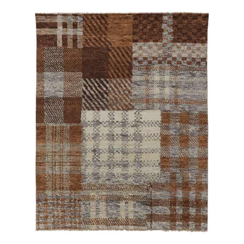Modern One-of-a-Kind 8'2X10'1 Hand Knotted Area Rug