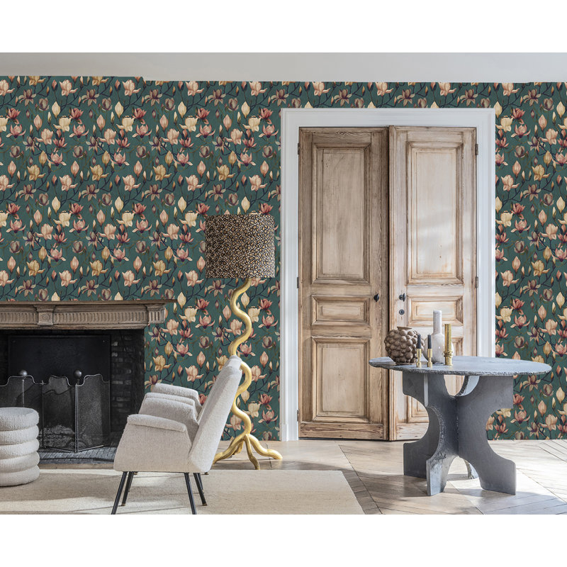 Papier peint texturé non tissé Magnolia Pi., Vert