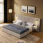 Structure de lit tapissier grand avec tissu chenille, grand lit plateforme