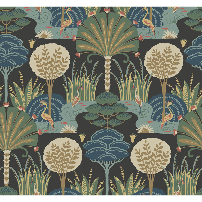 Papier peint Mandeville Tropical Paradise, gris