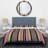 Cream and Pink Striped Pattern - Abstract Duvet Cover Set - Microfiber Polyester