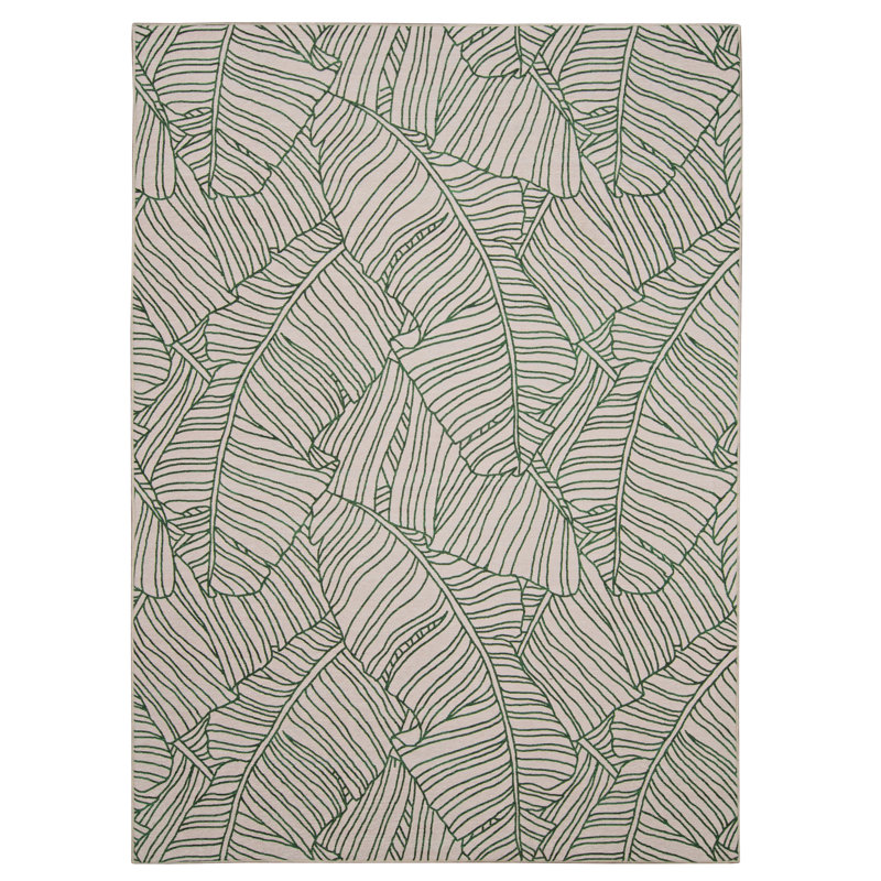 Tapis intérieur / extérieur Kivett Leaf, Rectangle 5 pi x 7 pi