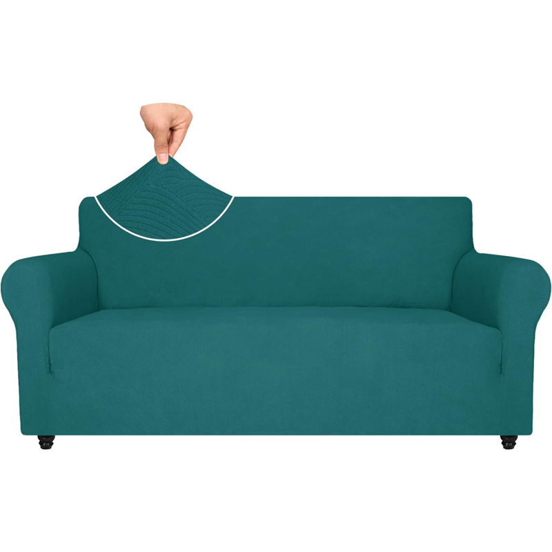 Housse de canapé, Mélange de polyester bleu sarcelle paon, H 31 po x l 71 po x P 32 po