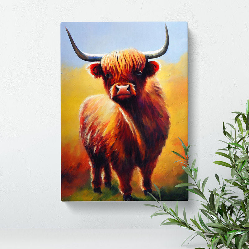 XC1022-3753X Resplendent Highland Cow - Wrapped Canvas Print, 60cm H x 40cm W x 2cm D