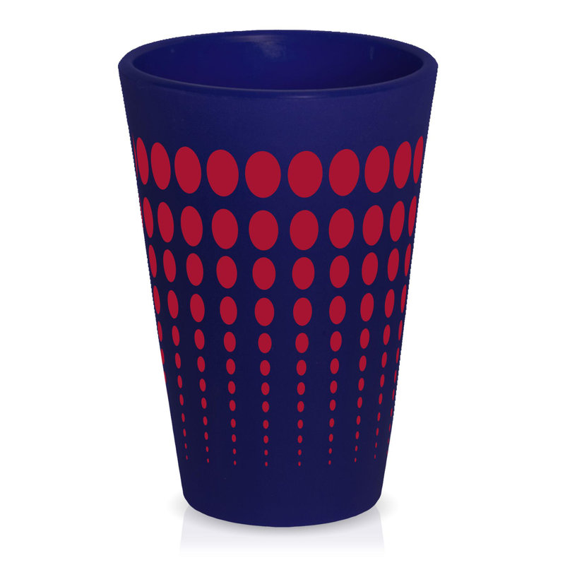 16 oz. Drinking Glass, Navy / Red