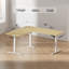Bureau debout en forme de L réversible de 75 po, réglable en hauteur avec porte-gobelet, poste de travail électrique d'angle pour ordinateur, bureau personnel assis-debout, jeu ergonomique, chêne-1962841577-1946184695