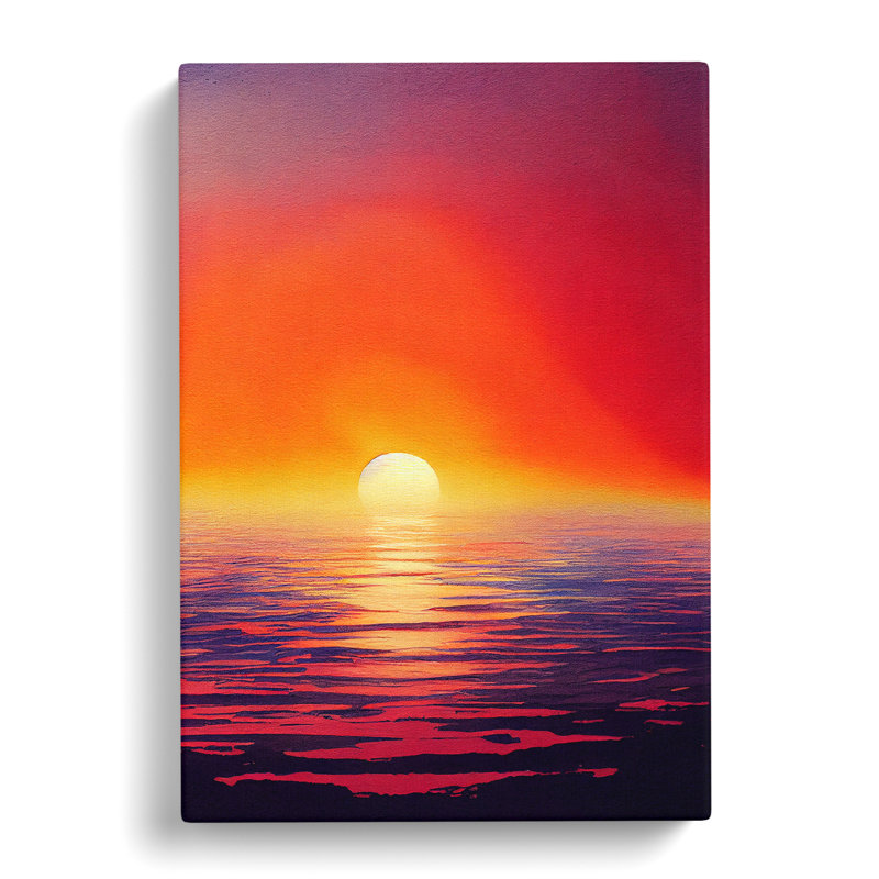 XC1022-621X An Ocean Sunset Watercolour No.1 - Wrapped Canvas Painting, 50cm H x 35cm W x 3cm D