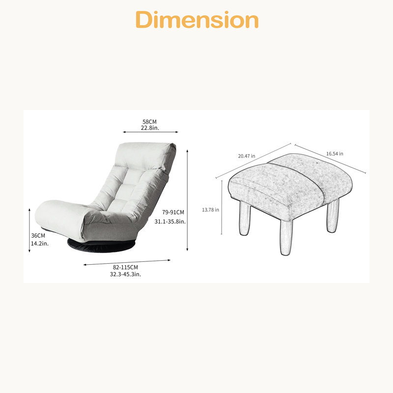 Canapé simple inclinable Fauteuil japonais Tatami
