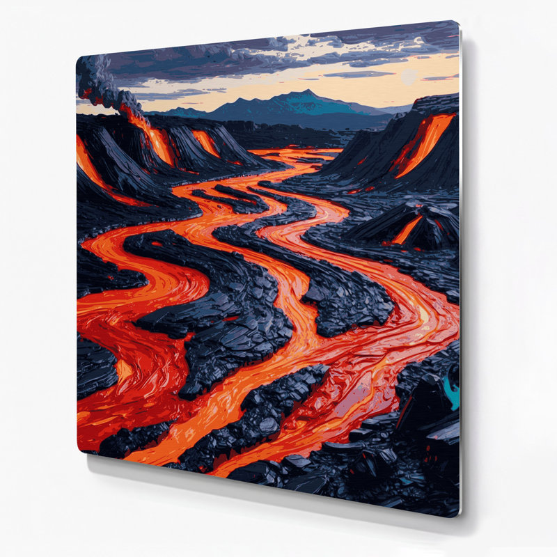 Art mural gris Hawaiian Lava Flows, H 12 po x l 12 po