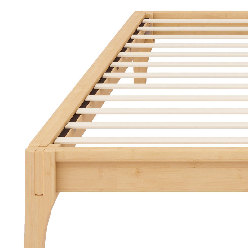 Solid Dry Bamboo Wood Platform Bed, Natural