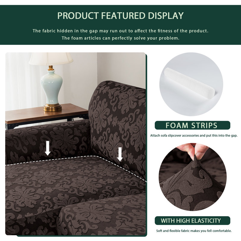 Box Cushion Sofa Slipcover, Chocolate