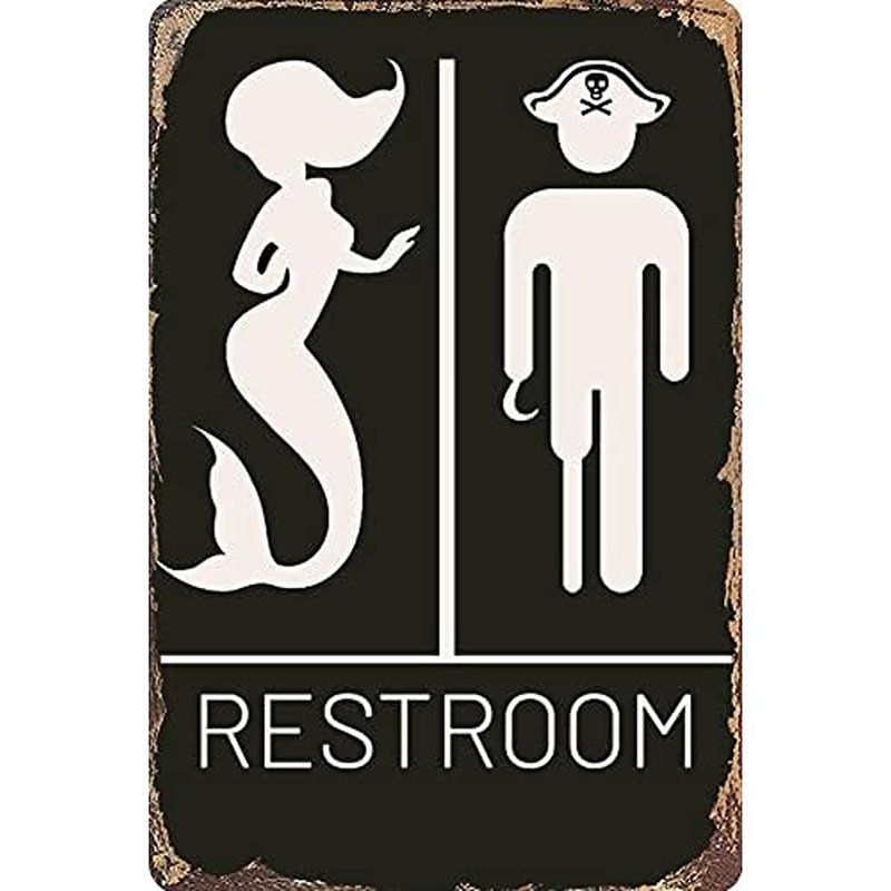 Signe mural pirate et sirène pour salle de bain