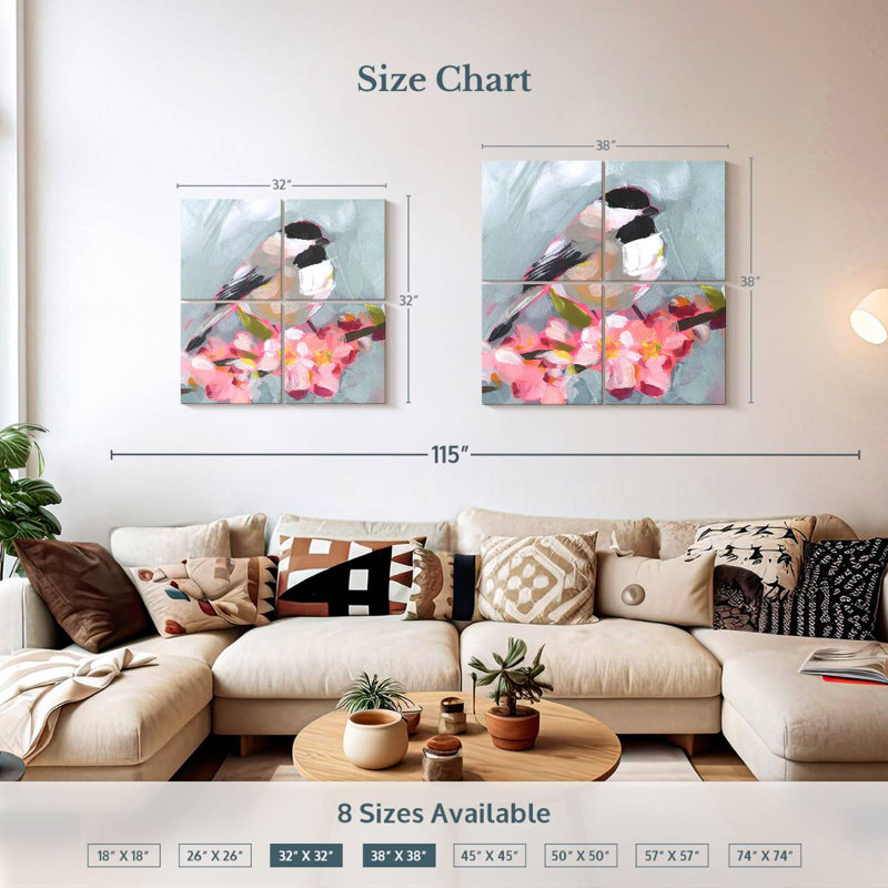 Brampt Brushstroke Bird II, H 38 po x l 38 po