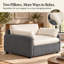 Fauteuil surdimensionné en chenille de 50 po de large Orelvessique avec assise profonde, coussins amovibles et 2 coussins-1407735953