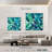 Harnek Turquoise Tropical Leaves-109040236