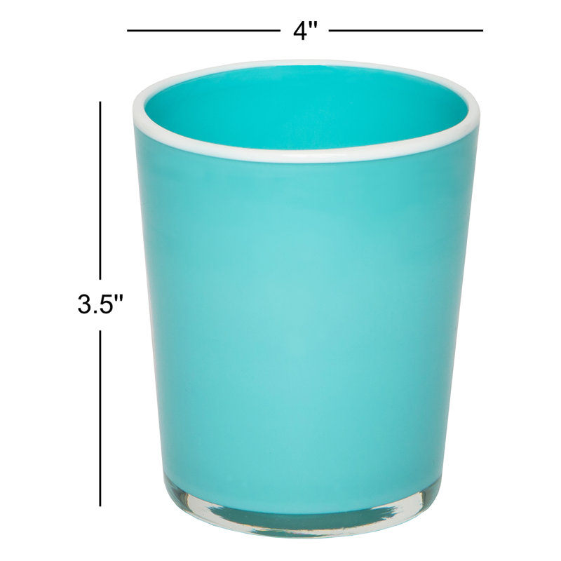 Summer Glass Drinking Glass, 15 oz., Blue/White