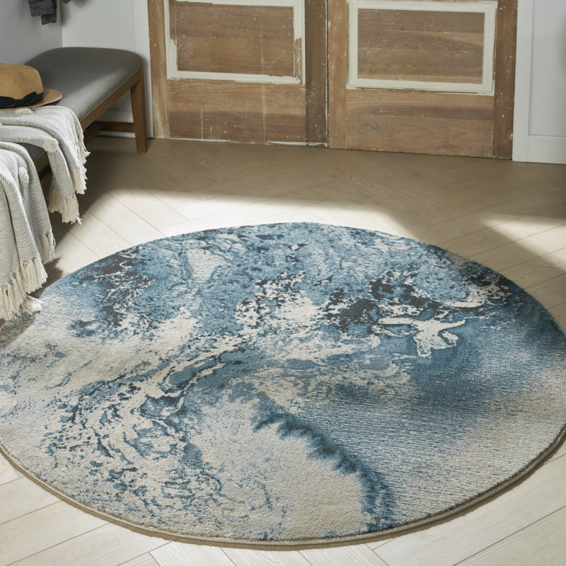 Abstract Indoor Rug, Round 5'3"