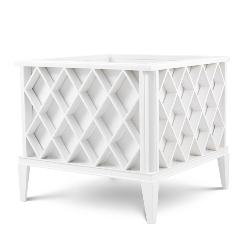 Ocean Club Metal Planter, White