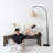 Lark 75" Modern Boho LED Arc Floor Lamp in Black with Hanging Rattan Shade-110743081