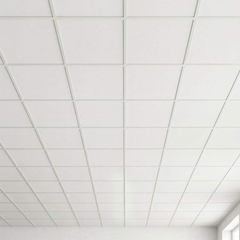 Dalles de plafond en PVC blanc 61 x 61 cm (24 x 24 po), paquet de 12, panneaux de plafond suspendus, en mousse de PVC, compatibles avec les grilles de fixation, résistantes à l'eau, flexibles à découper, faciles à nettoyer, décoratives et modernes pour la maison, le bureau, la cuisine et le salon.
