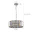 Lustre suspendu en cristal chromé de 17 po, luminaire suspendu moderne à hauteur réglable, base E26 à 4 lumières pour le salon, la salle à manger ou la cuisine (sans ampoules)