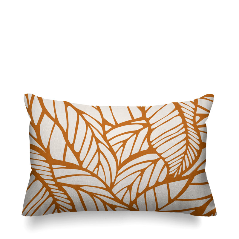 Outdoor Reversible Throw Pillow, Orange