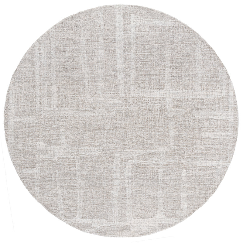 Abstract 460 Hand Tufted Wool Pile Abstract Rug, Round 6'