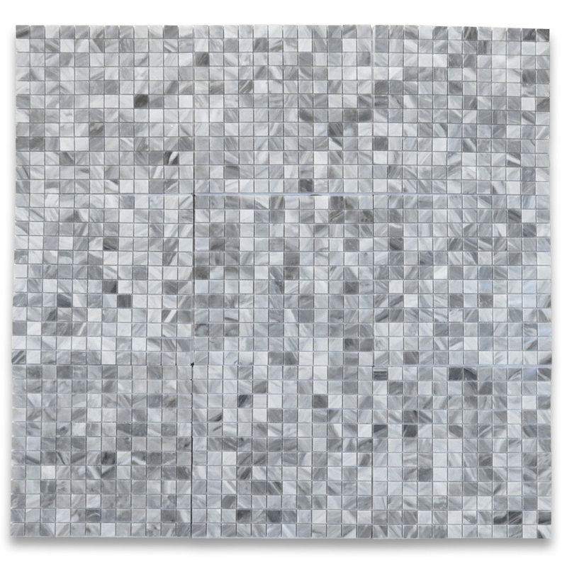 Bardiglio 12" x 12" Marble Grid Mosaic Wall & Floor Tile, Dark Gray