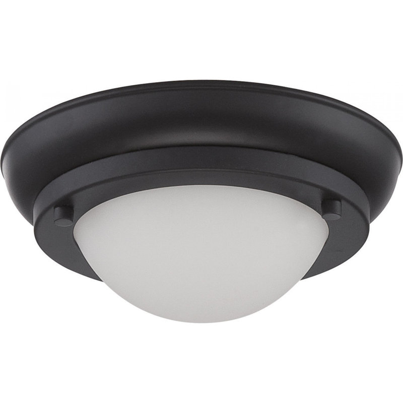 Glass Flush Mount, 2.75" H x 6.50" W x 6.50" D, Aged Bronze