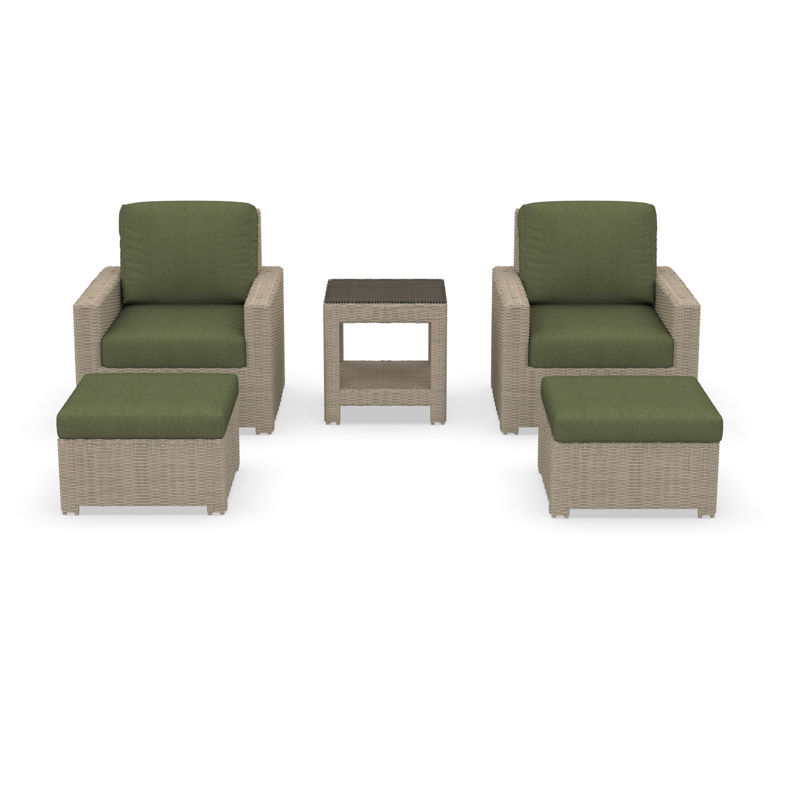 Henri 2-Person Sunbrella® Patio Seating Group, Canvas Fern