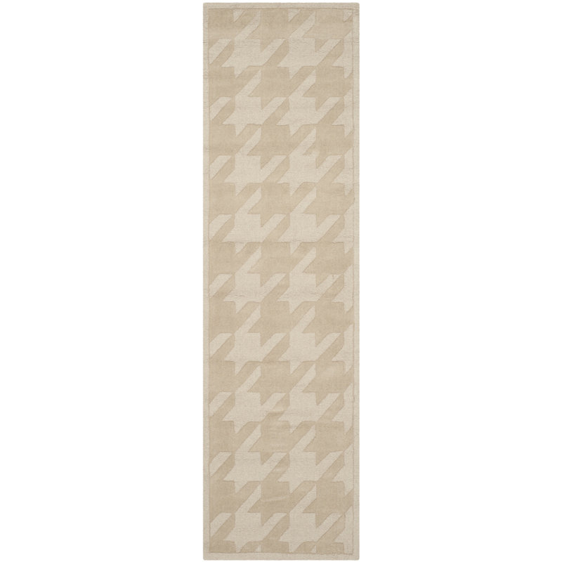 Beige Hand Tufted Wool Runner Rug