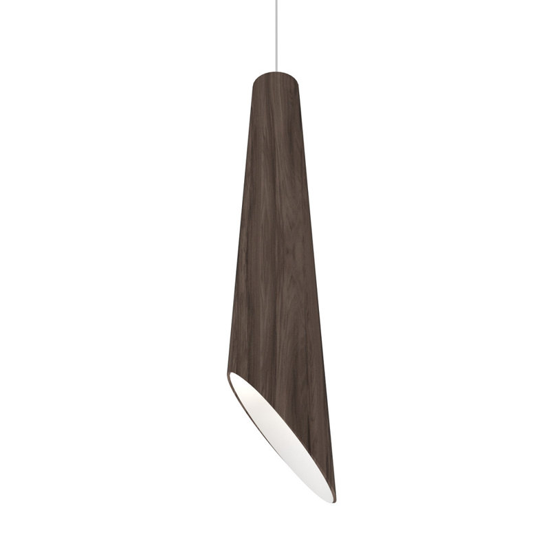 Luminaire suspendu conique à 1 lumière Cônico, Noyer américain