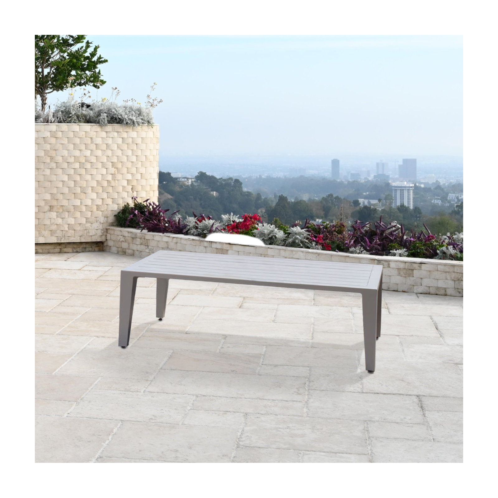 Solstice 40'' Aluminum Outdoor Coffee Table, Beige